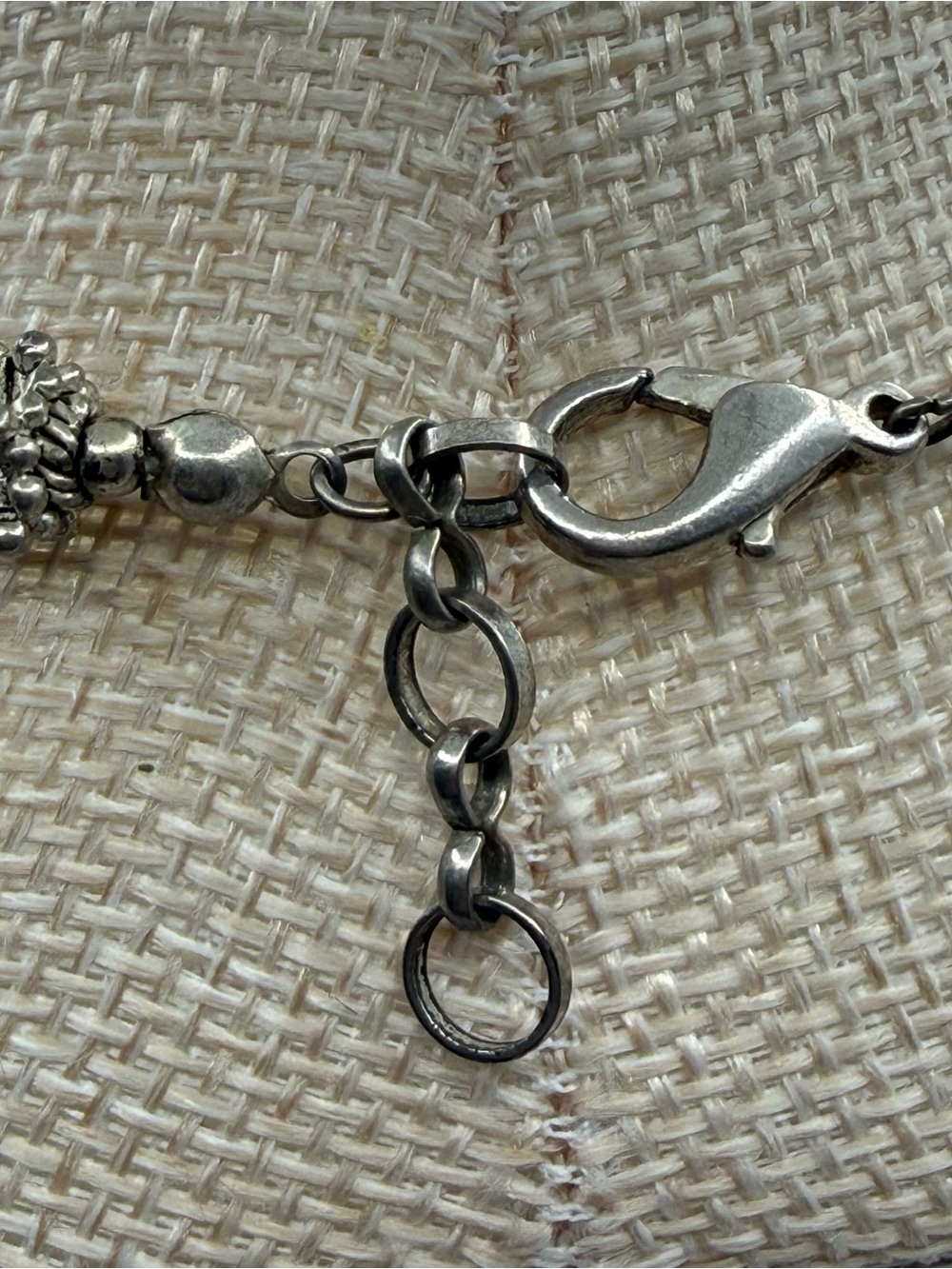 Silver Beaded Crystal Necklace - Women's Elegant Silver Toned Jewelry - Picture 4 of 4